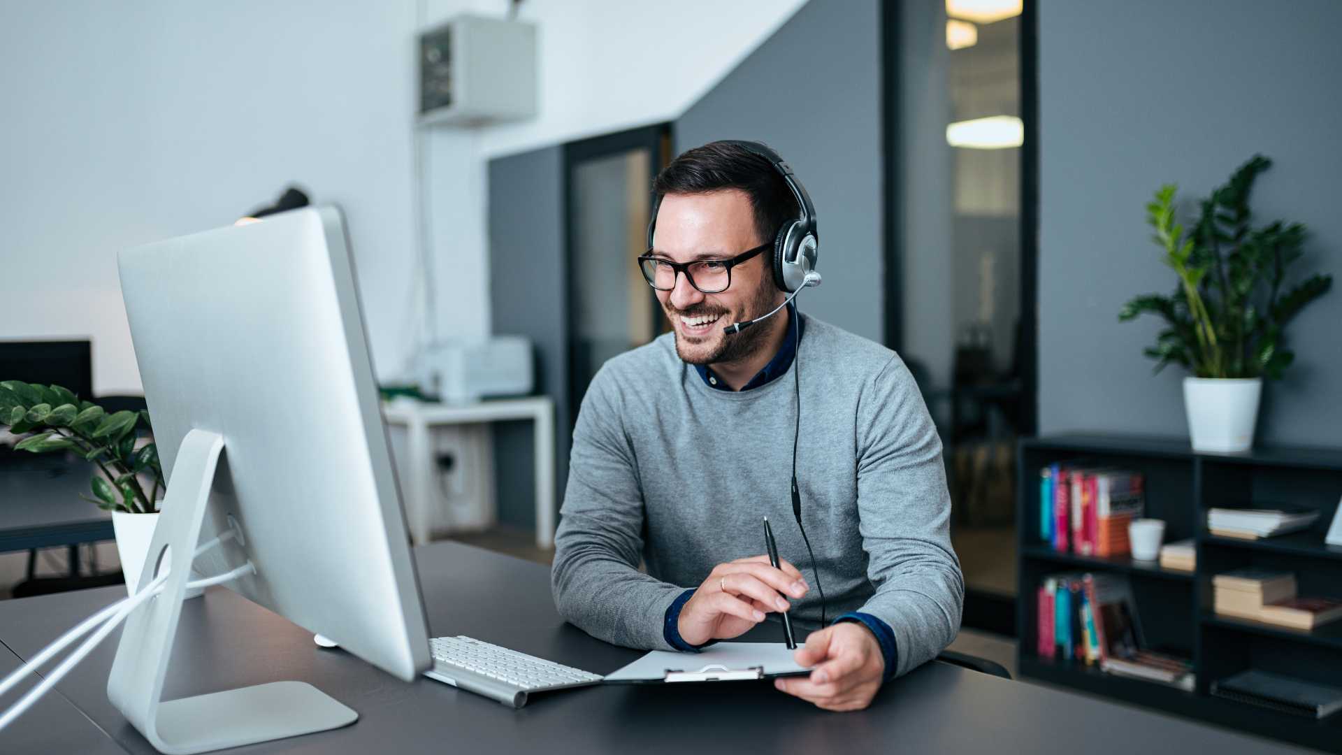 Team member on a support call