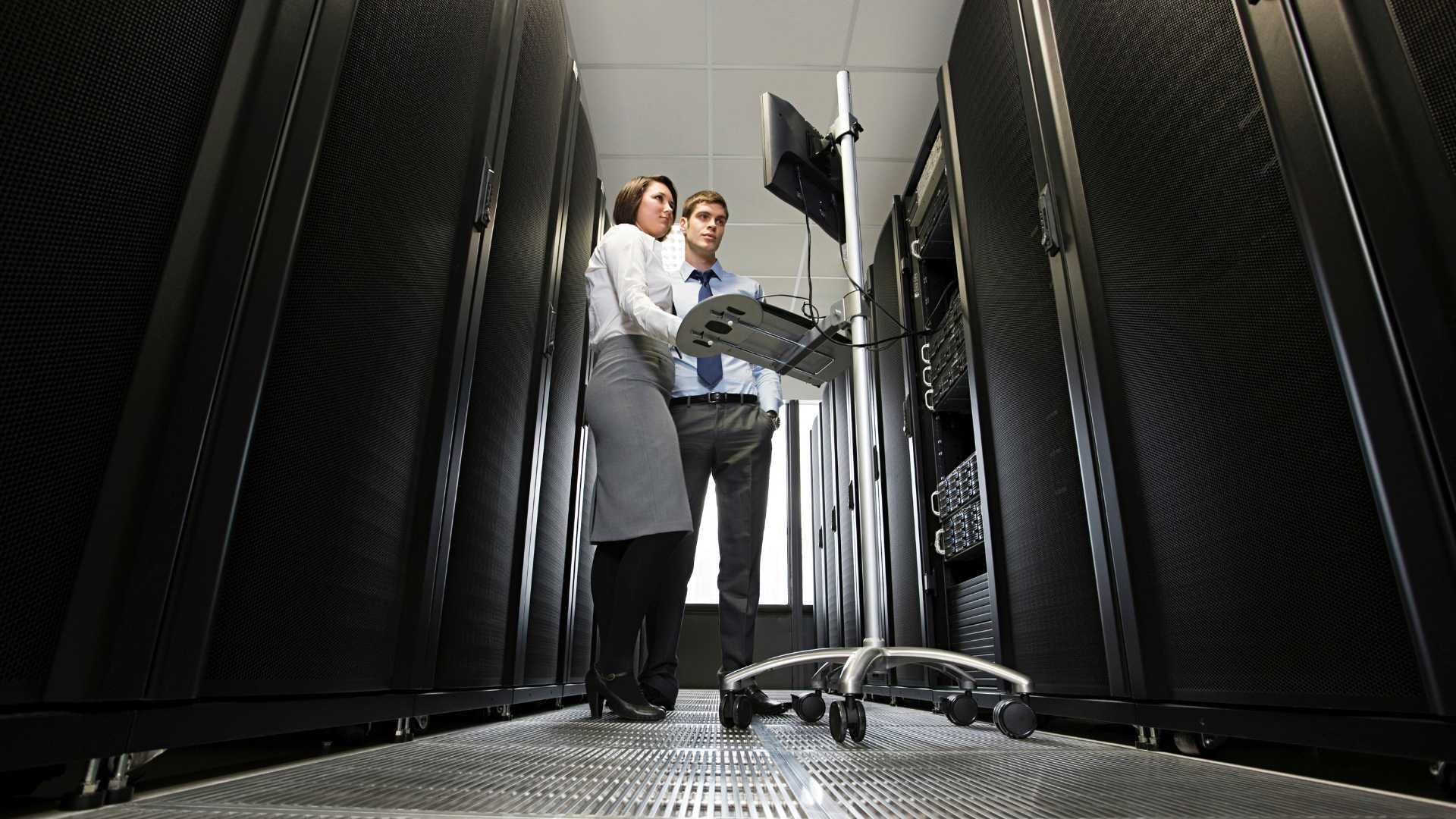 Pop Box engineers troubleshooting in a data center